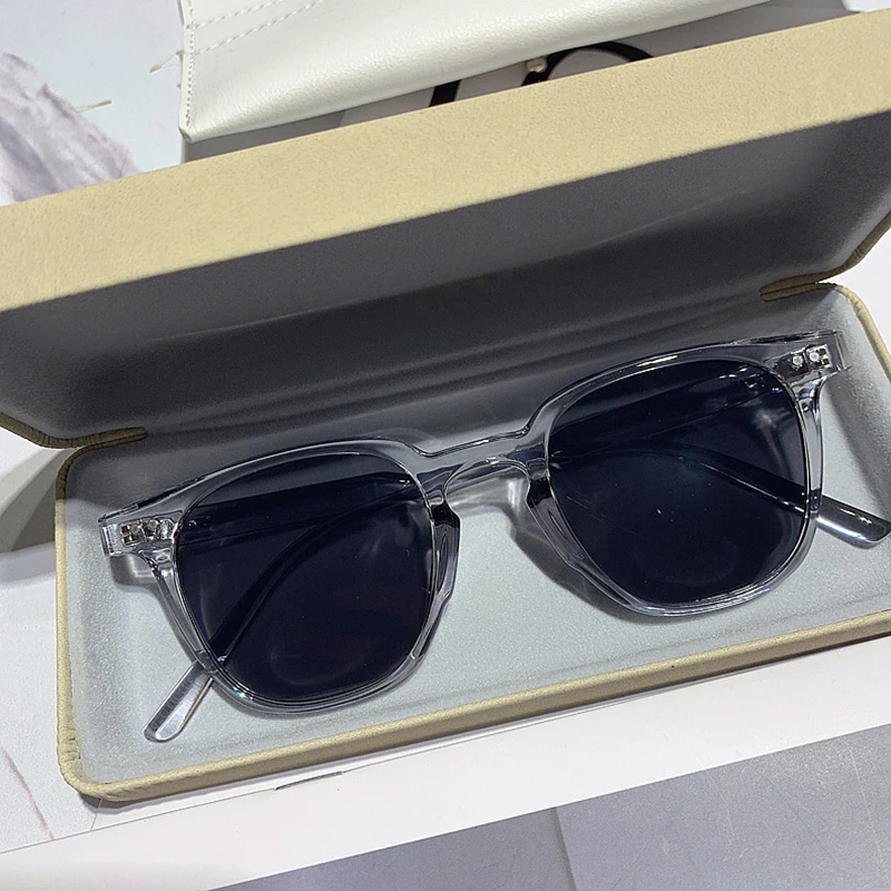 Sunglasses Uv400 - Vintage Square Grey Sunglasses Women Men