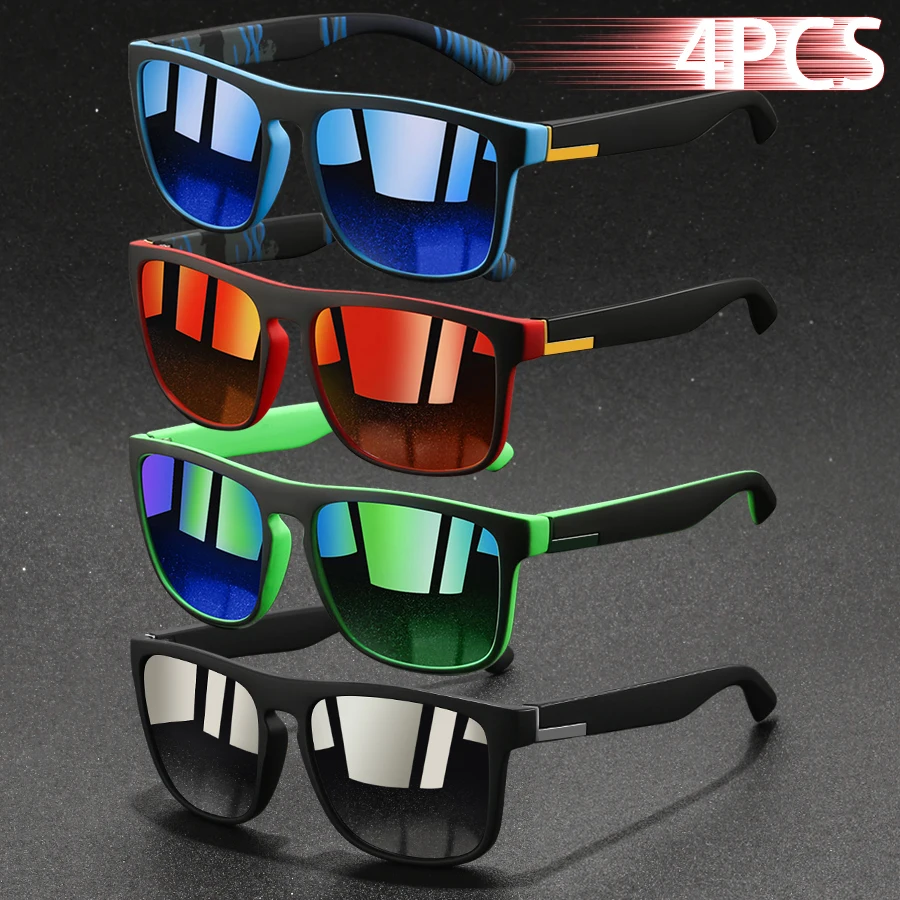 Sunglasses Uv400 - 1/4PCS Fashion Vintage Square Sunglasses Men