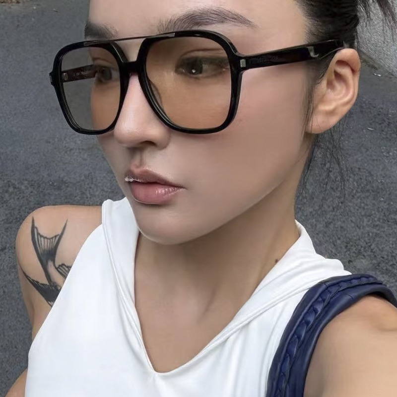 New Double Bridge Pilot Sungla - Designer Sunglasses 评论和价格
