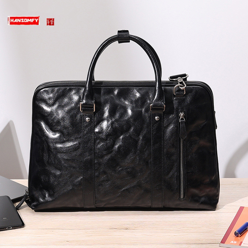 2025 New Genuine Leather Men's - Leather Briefcase 评论和价格
