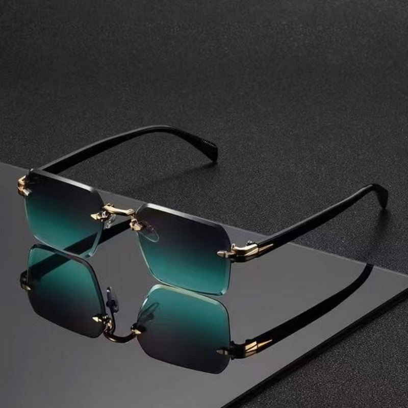 Rimless Sunglasses Rectangle F - Sunglasses Uv400 评论和价格