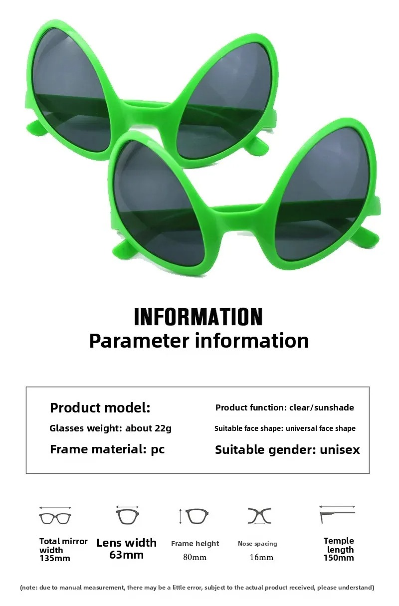 Green Alien Martian Quirky Sun - Sunglasses Uv400 评论和价格