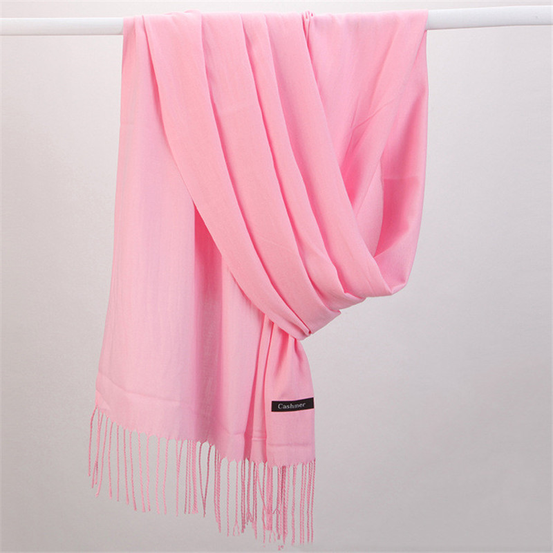 Fashion Solid Color 2023 Women - Cashmere Scarf 评论和价格