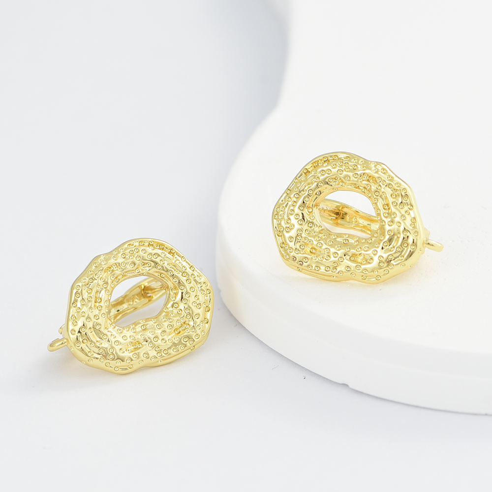 1 Pair Big Size18K Gold Plated - Gold Plated Jewelry 评论和价格