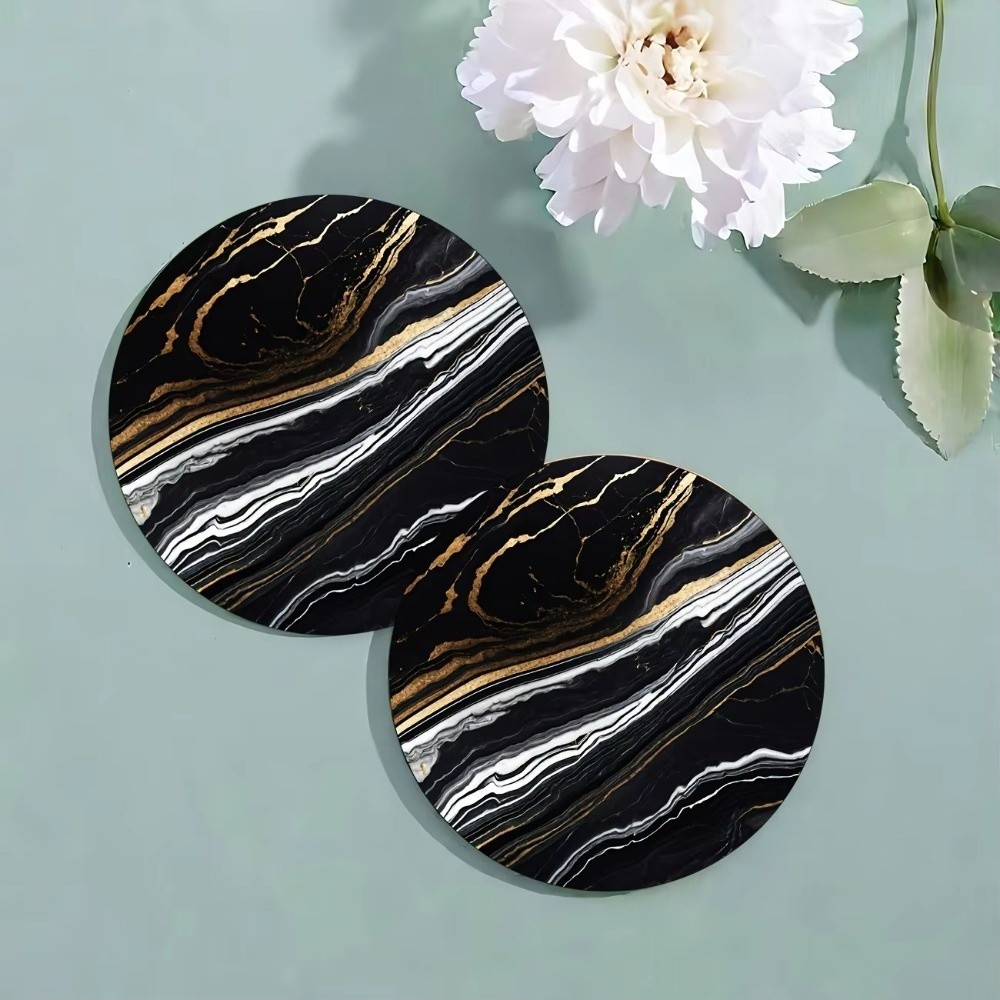 6pcs 4 Inch Drink Coasters Set - Marble Coaster Set 评论和价格