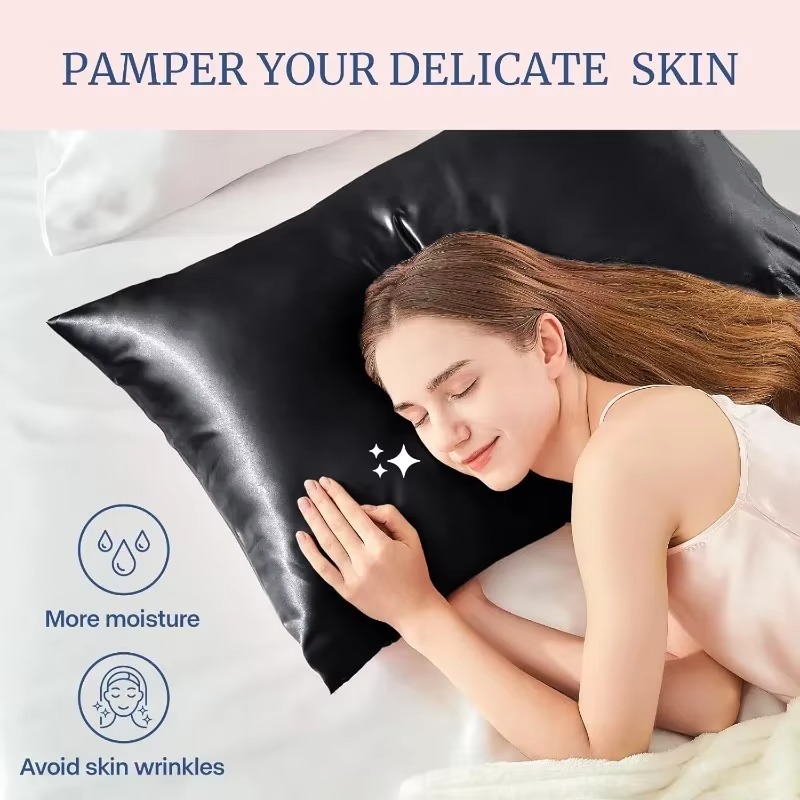 With Gift for Women Men 1/2pcs - Silk Pillowcase 评论和价格