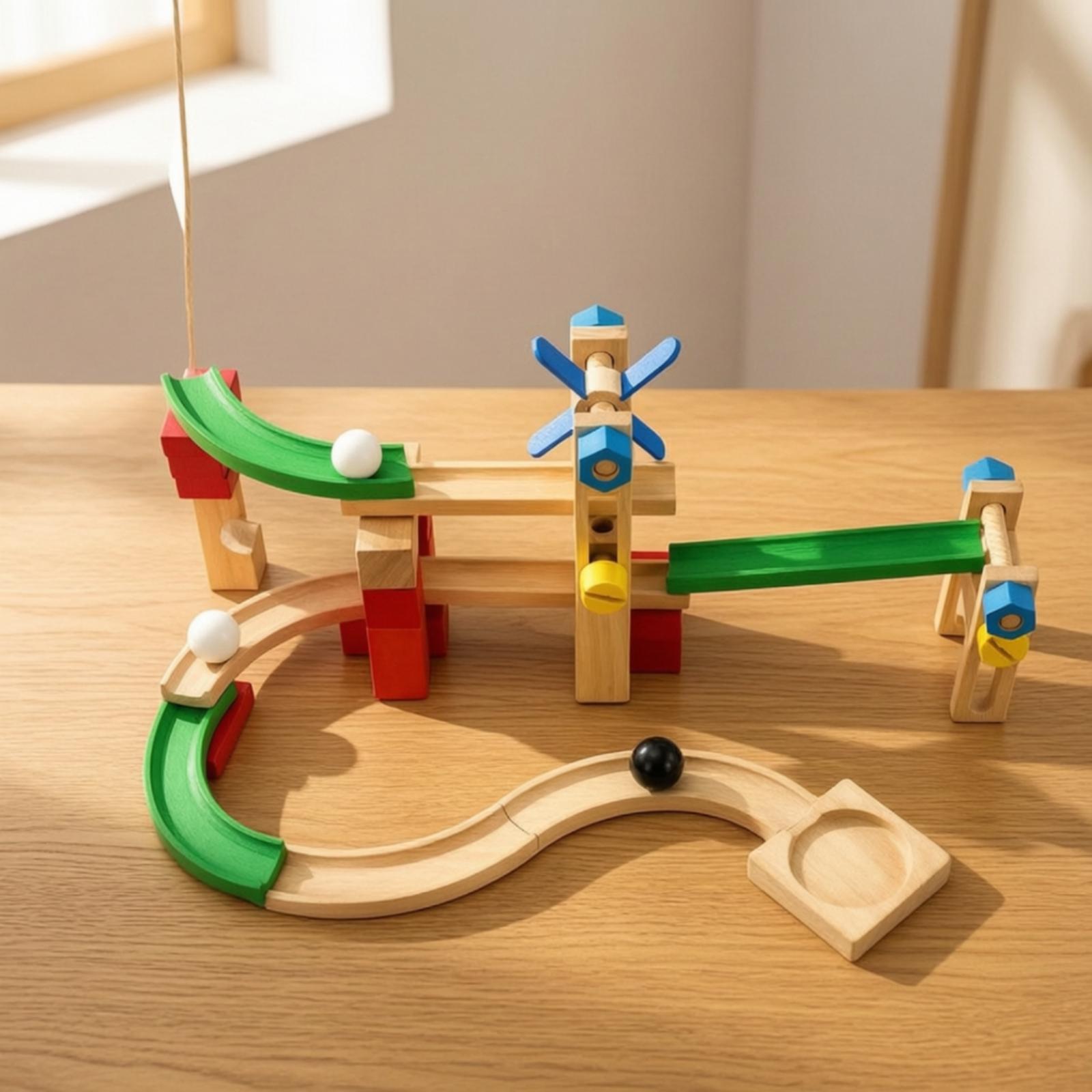 Wooden Marble Run Track for Ki - Marble Coaster Set 评论和价格