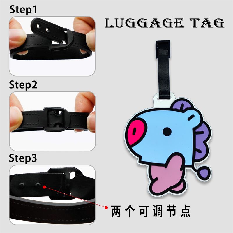 BT21 cartoon cute keychain Kaw - Travel Luggage Set 评论和价格