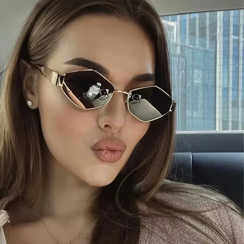 Fashion Polygonal Women Sungla - Sunglasses Uv400 评论和价格