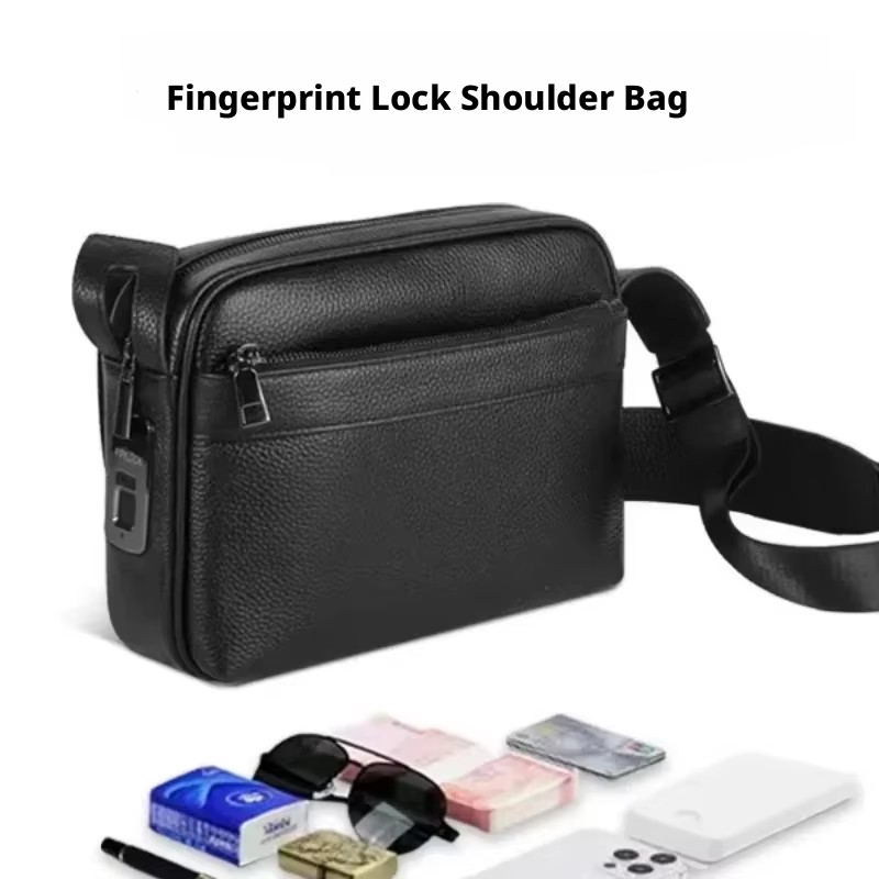 Anti-theft Fingerprint Lock Ba - Leather Wallet Men 评论和价格