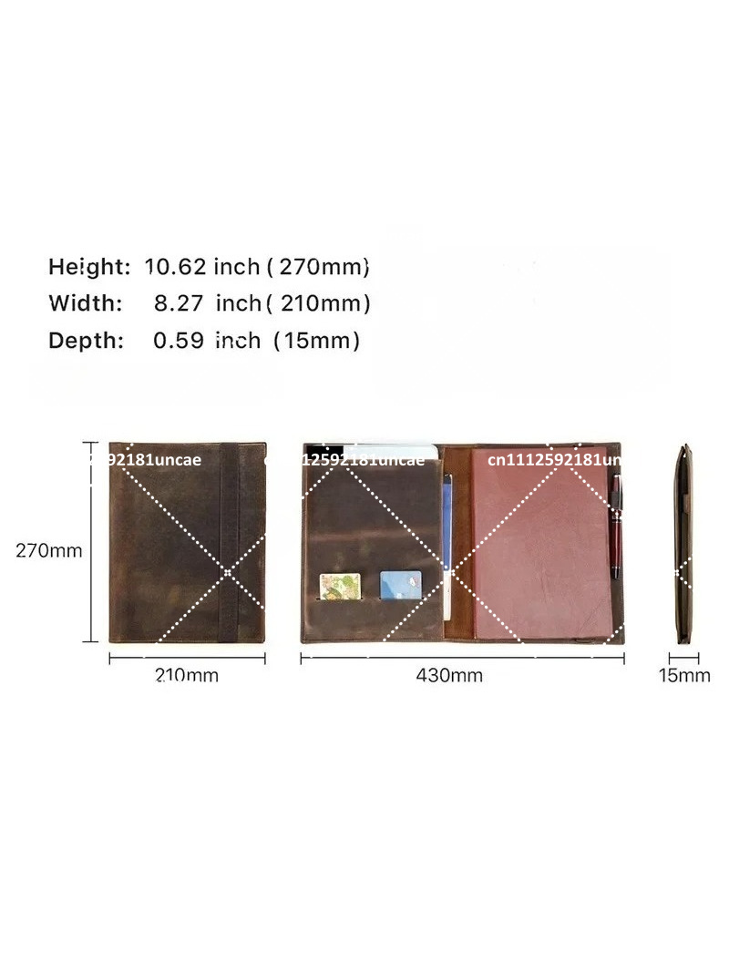 B5 Retro Leather Document Fold - Leather Briefcase 评论和价格
