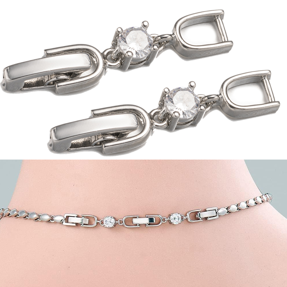 5pcs White Gold Plated Crystal - Gold Plated Jewelry 评论和价格